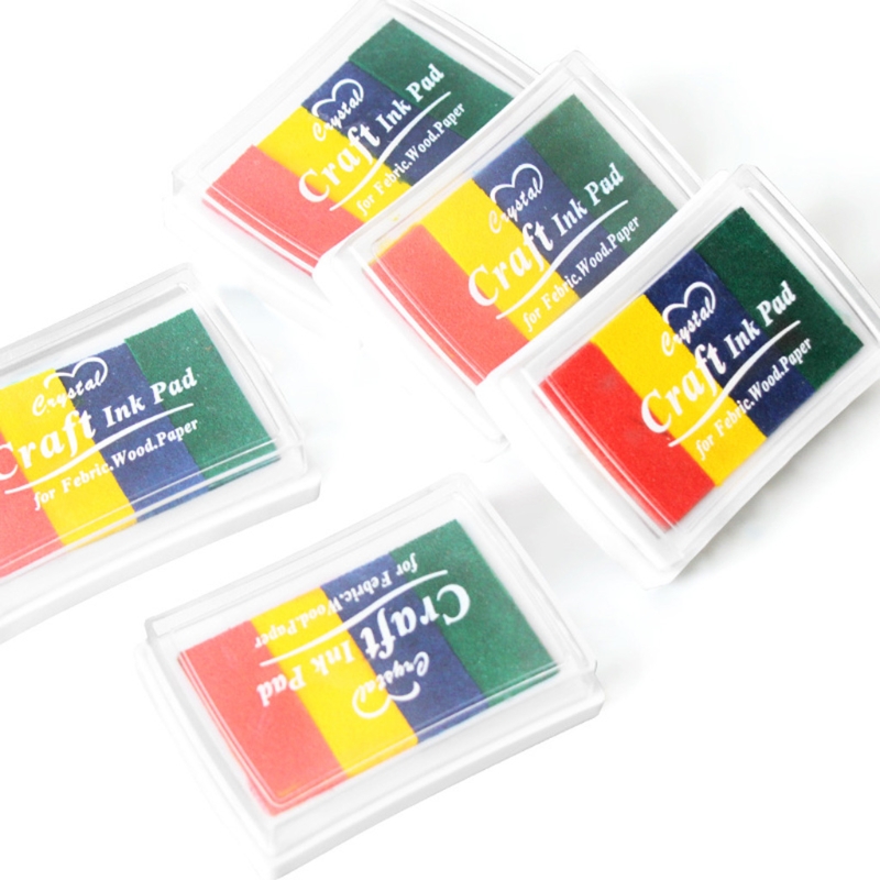잉크 스탬프 패드 손가락 인쇄 공예 스탬프 패드 빨 잉크 패드 레인보우 DIY 여러 가지 빛깔의 공예 스탬프 패드 파티 용품 39XD
